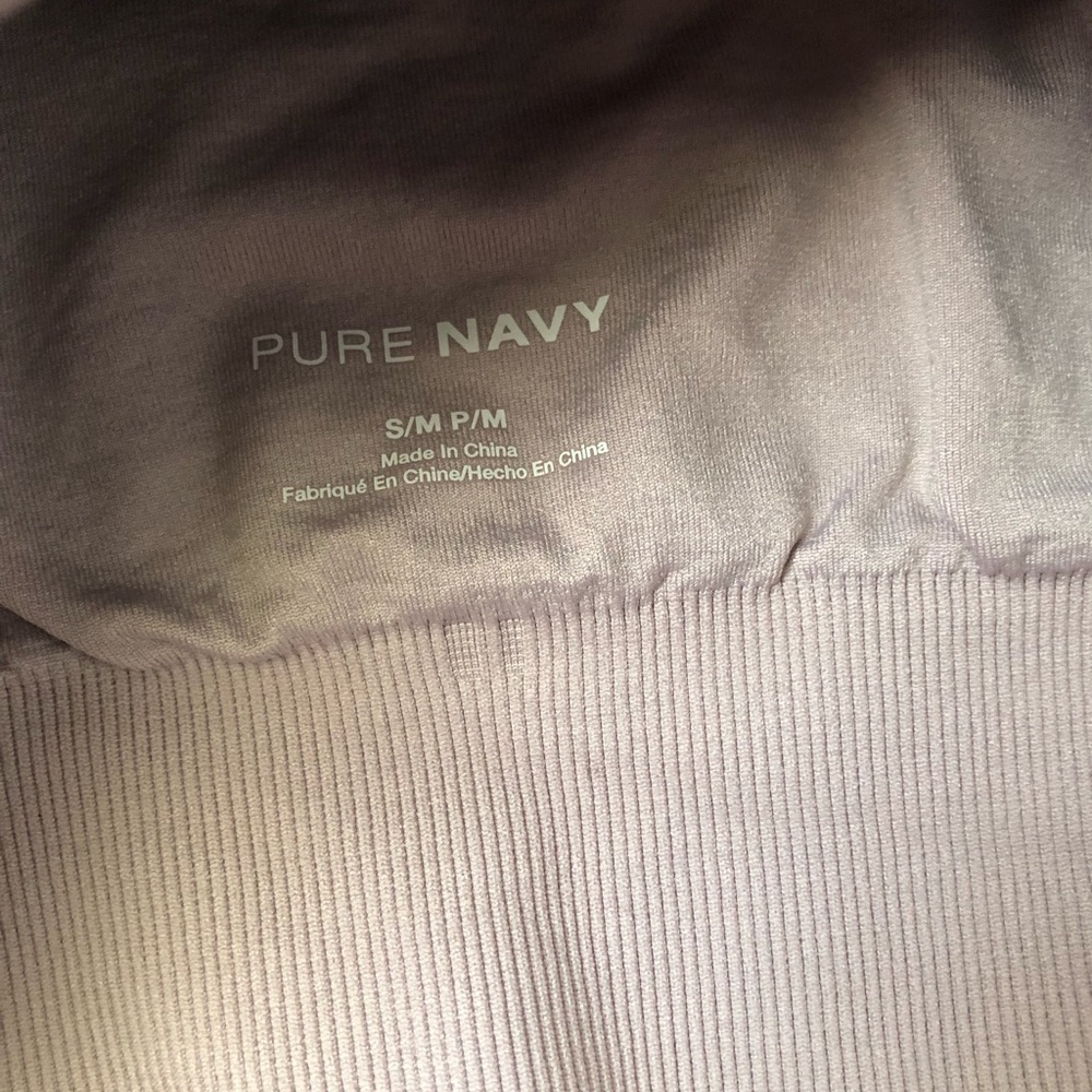 Pure Navy Ribbed Racerback longline Sport Bra Truffle - Picture 5 of 9